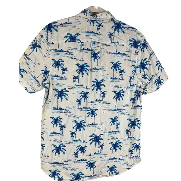 Chubbies Men’s Resort Wear Paradise White/Blue Stretchy Button Down Size Medium - Picture 6 of 8